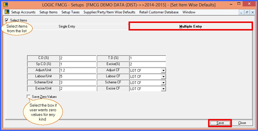 fmcg item wise defaults sale 2